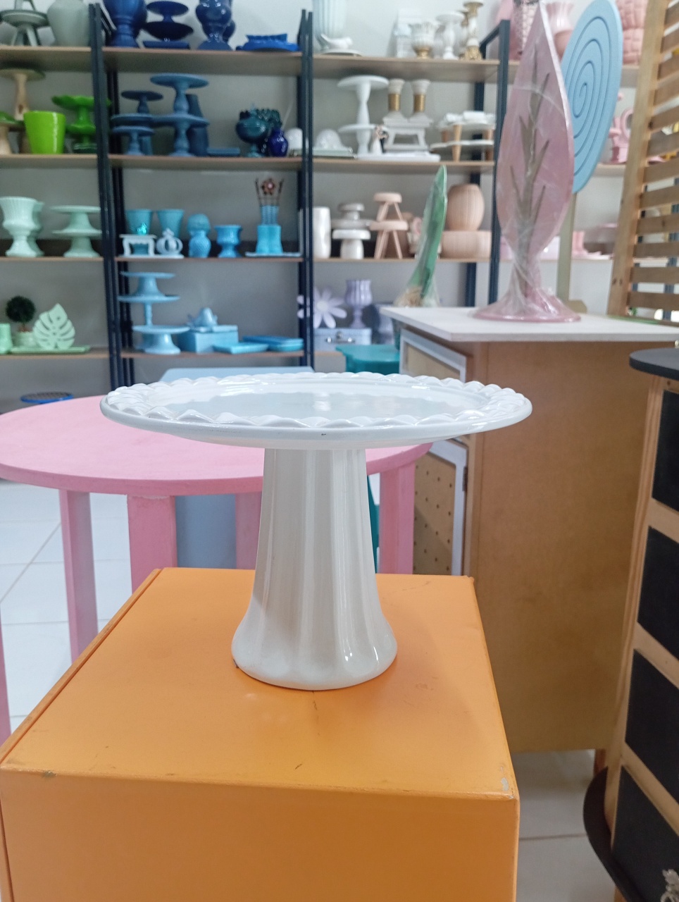 Boleira Cerâmica G - Branco  - Festou