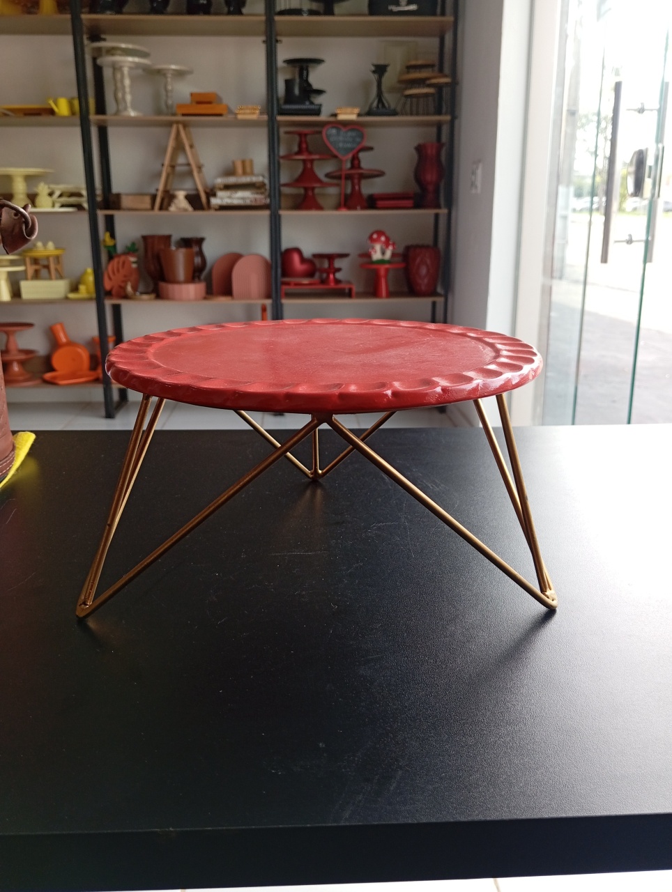 Prato Boleira/Doceira Com Armação M - Vermelho - Festou