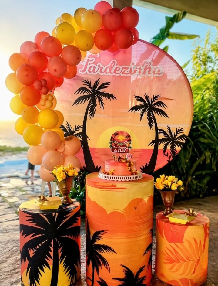 Kit Pacotão Festa Pronta Tardizinha 🌞🌻🥥 - Mada festa pegue monte locação 