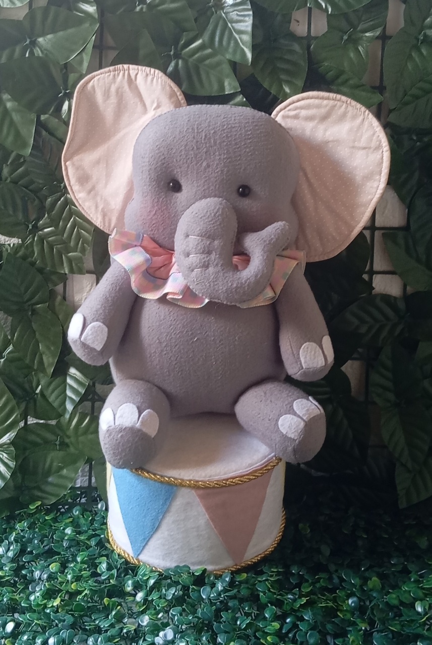 Elefante de Circo  ( G ) Cinza - Mada festa pegue monte locação 