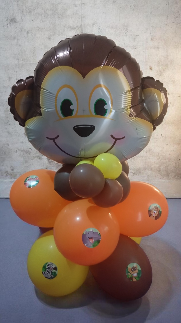 Box de Balão de Chão Macaquinha - Mada festa pegue monte locação 