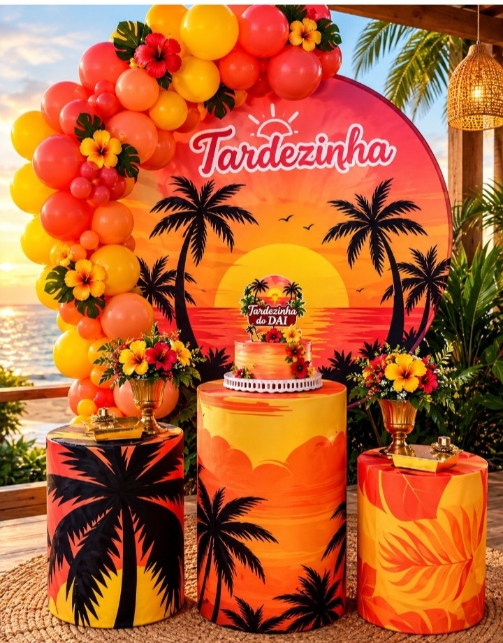 Kit Pacotão Festa Pronta Tardizinha 🌞🌻🥥 - Mada festa pegue monte e presentes 