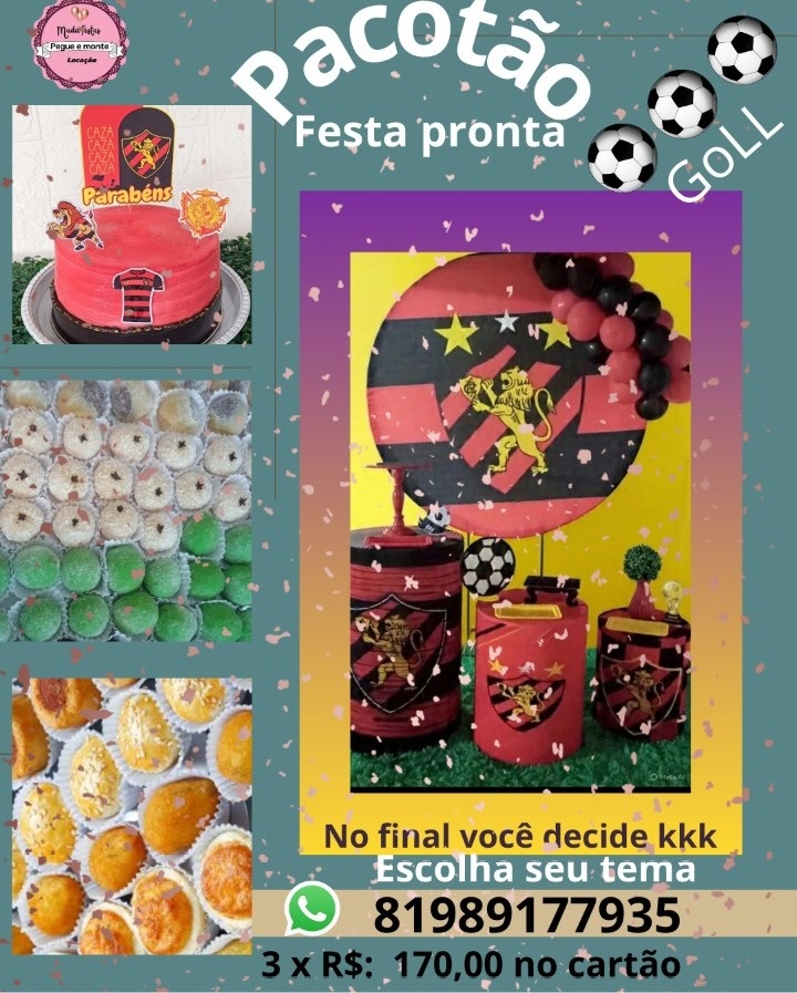 Kit Pacotão Festa Pronta 🎈Sport - Mada festa pegue monte locação 