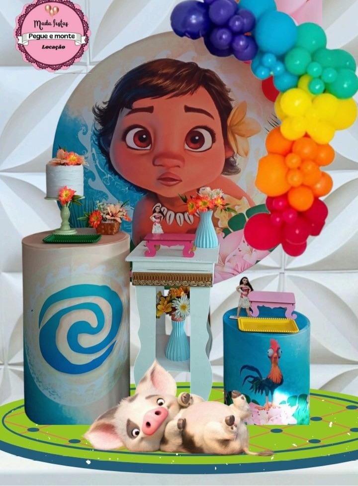 Kit Pegue E Monte ( Moana Beby 1 ) M  - Mada festa pegue monte locação 