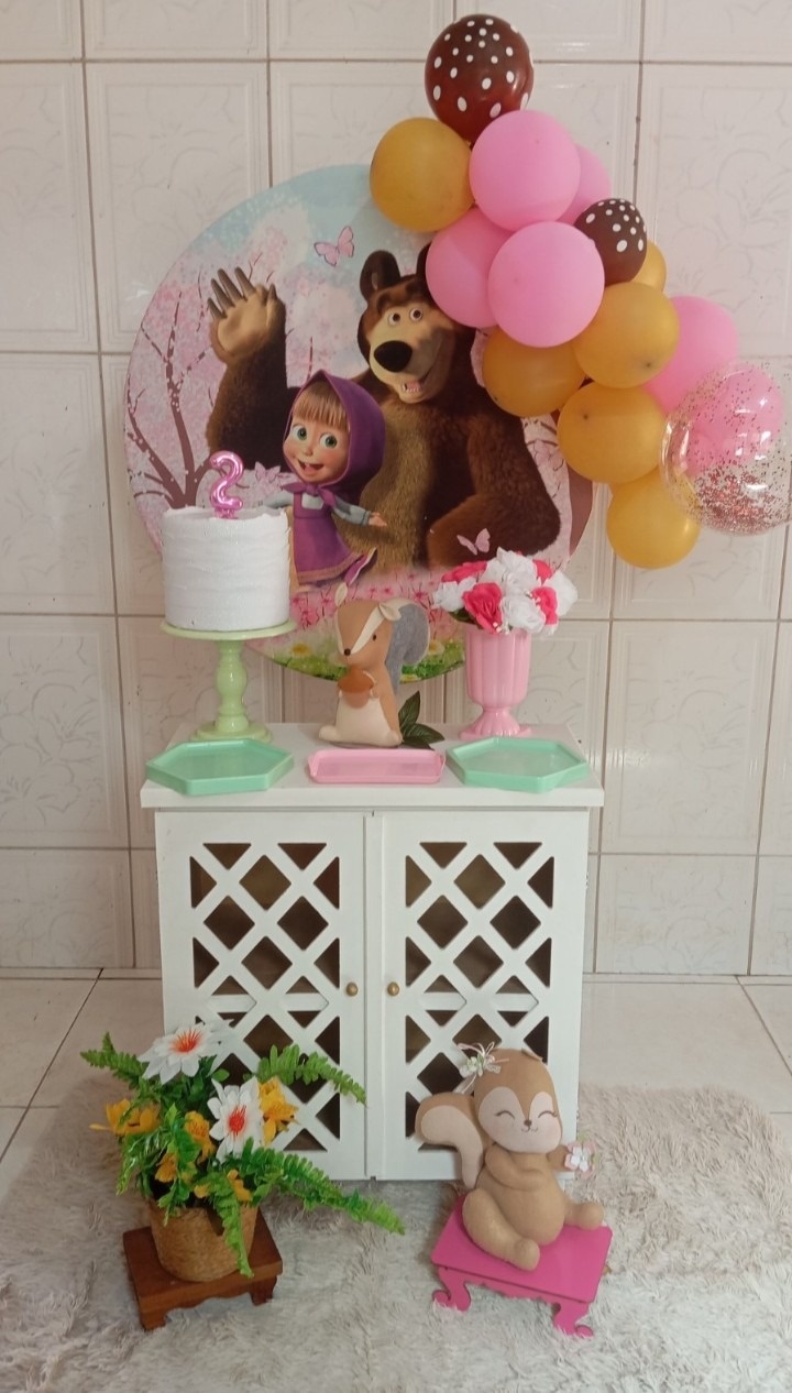 Mini Kit ( G ) Marsha E O Urso 🐻 2 - Mada festa pegue monte locação 