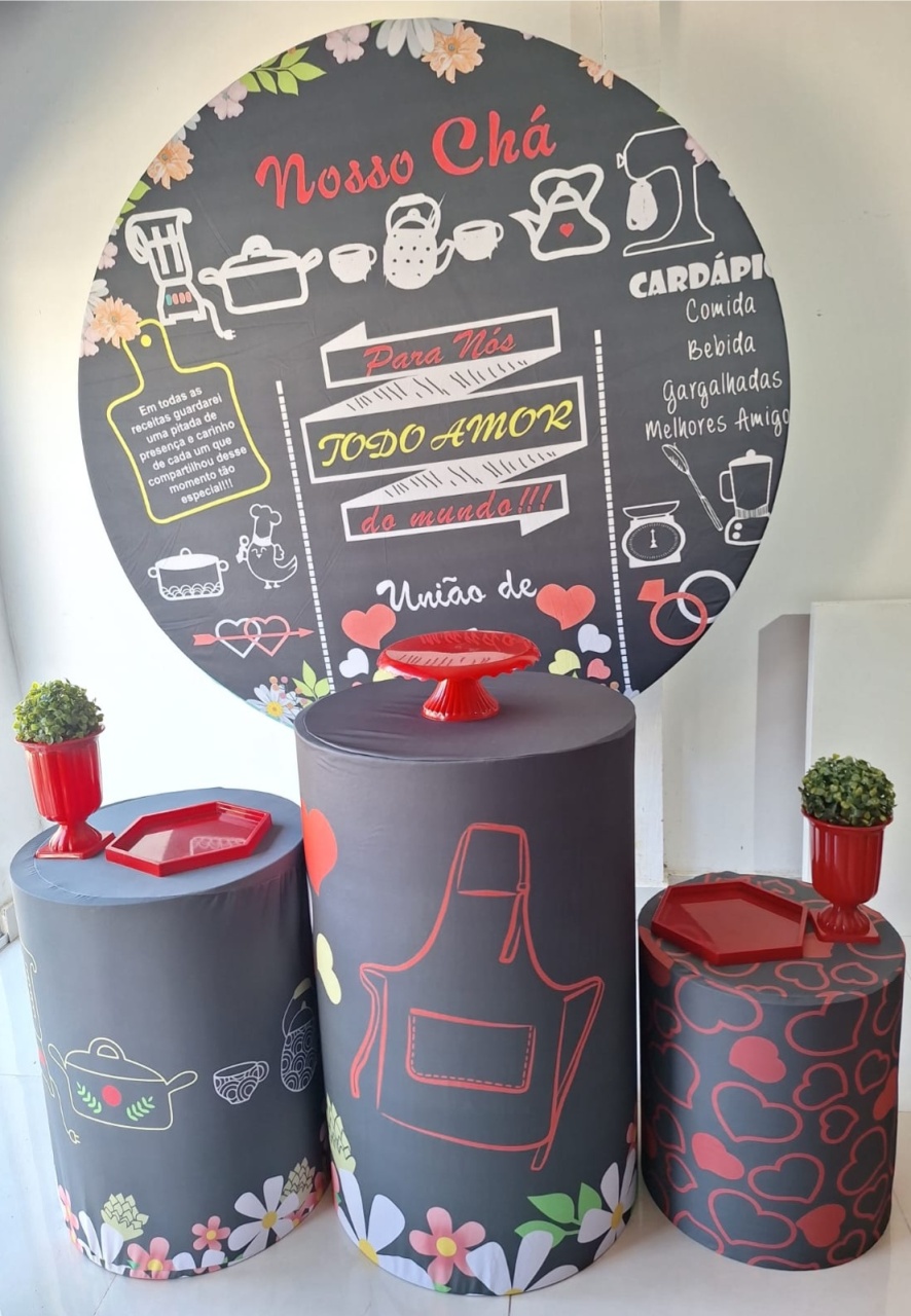 Chá de Casa Nova Vermelho - Pegue e monte Festança 