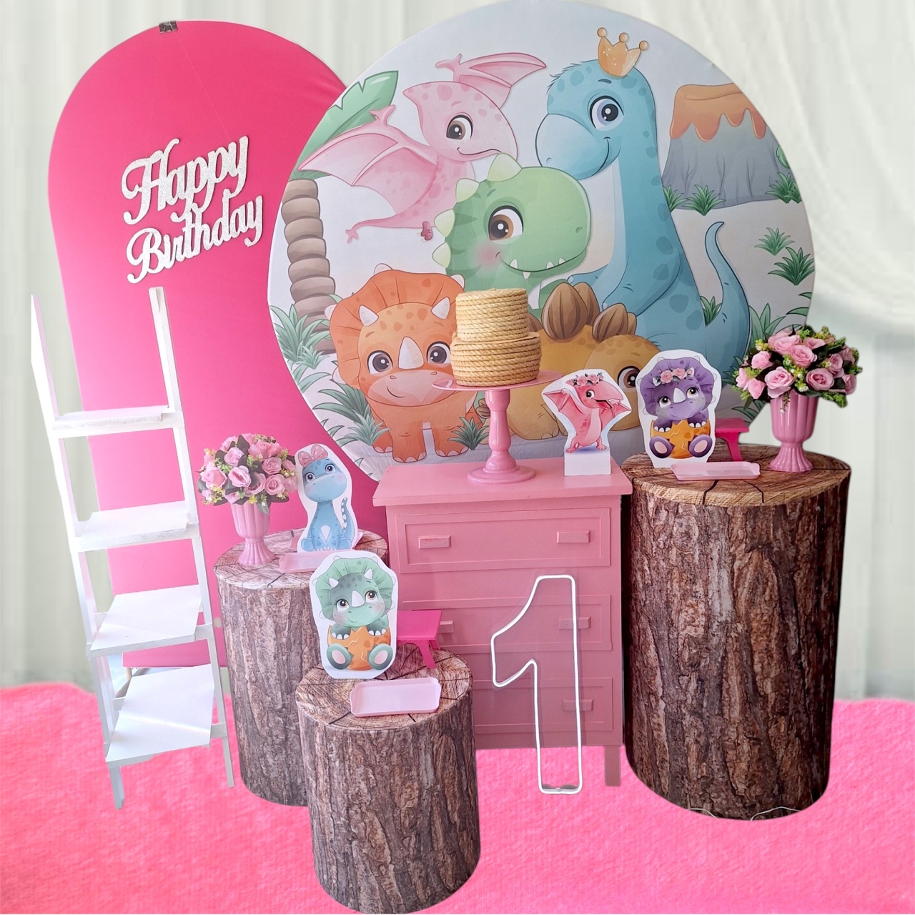 Dinossauro Cute Premium + Led  - Pegue e monte Festança 
