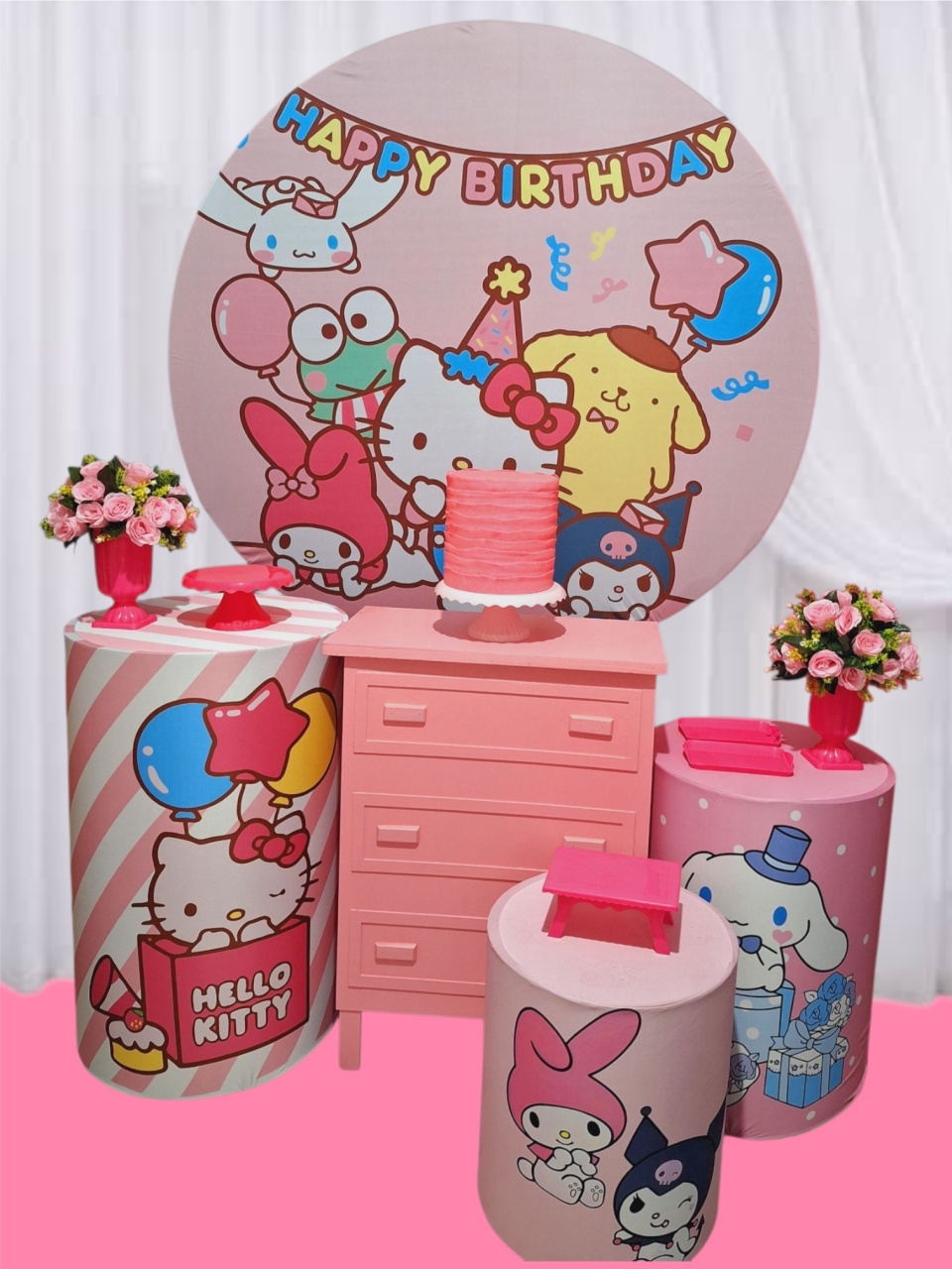 Hello Kitty Happy Birthday Profissional  - Pegue e monte Festança 
