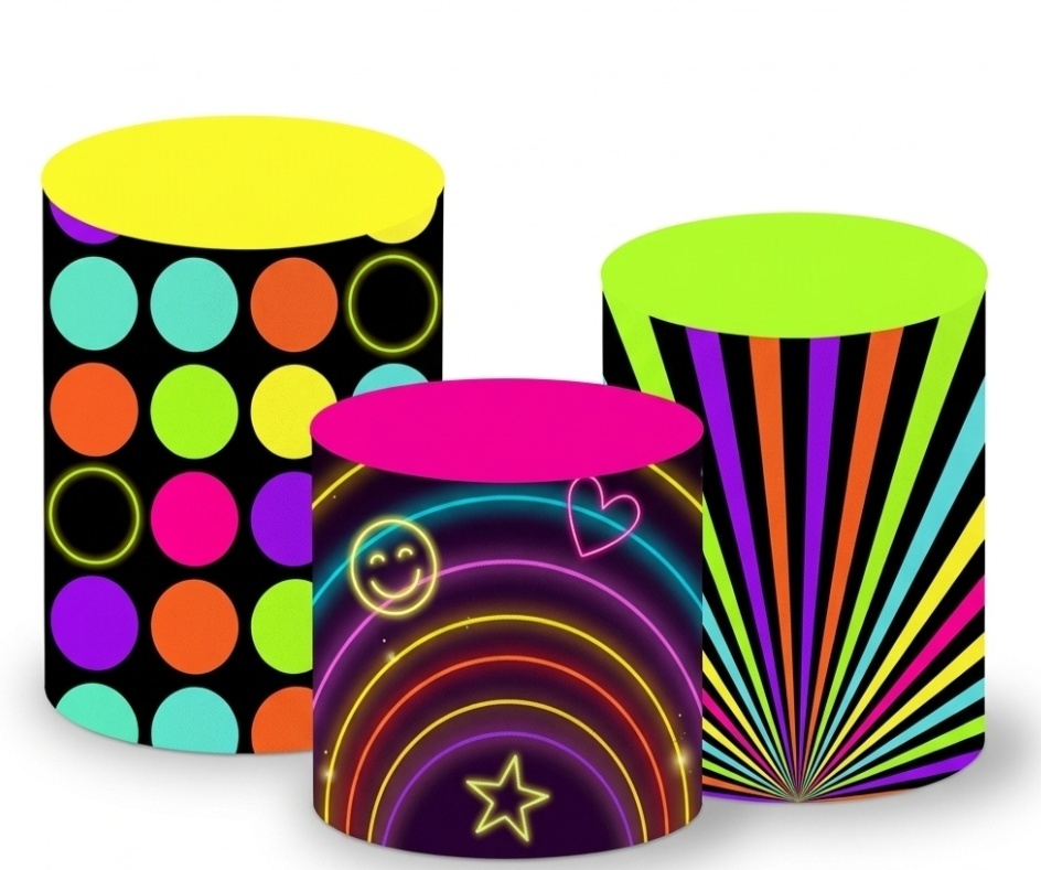Capas Cilindros Neon - Pegue e monte Festança 