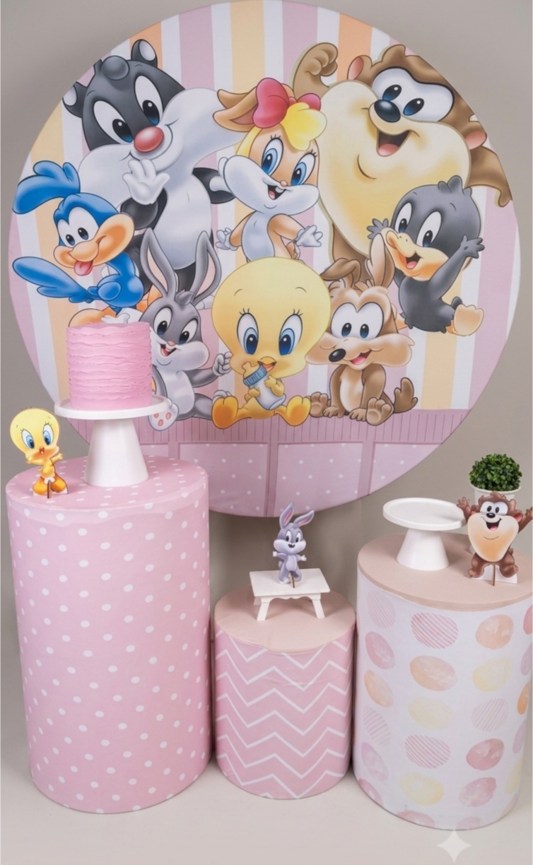 Baby Looney Tunes Rosa|Bolo Fake - Pegue e monte Festança 
