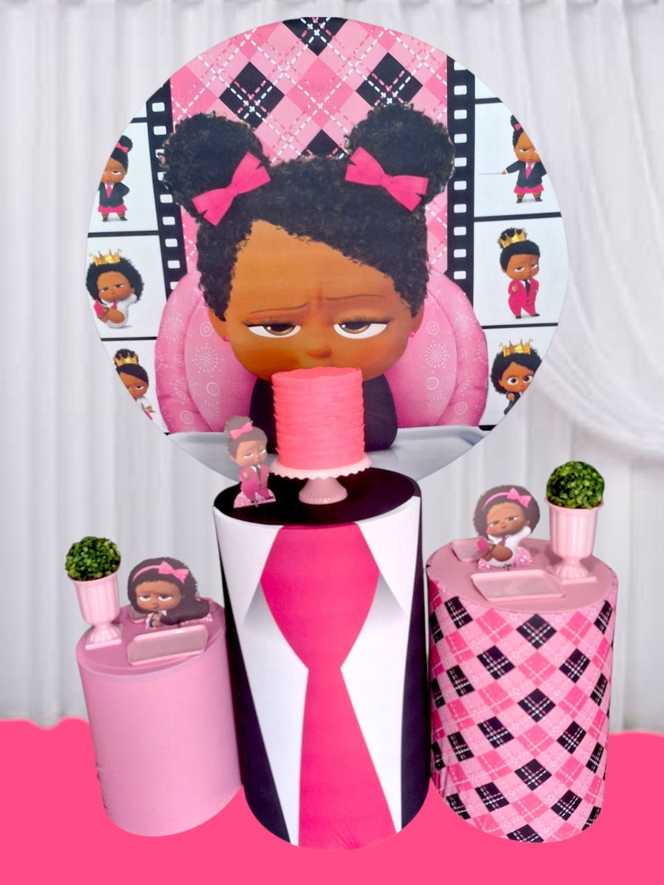 Poderosa Chefinha Negra + Tapete+ Bolo Fake - Pegue e monte Festança 