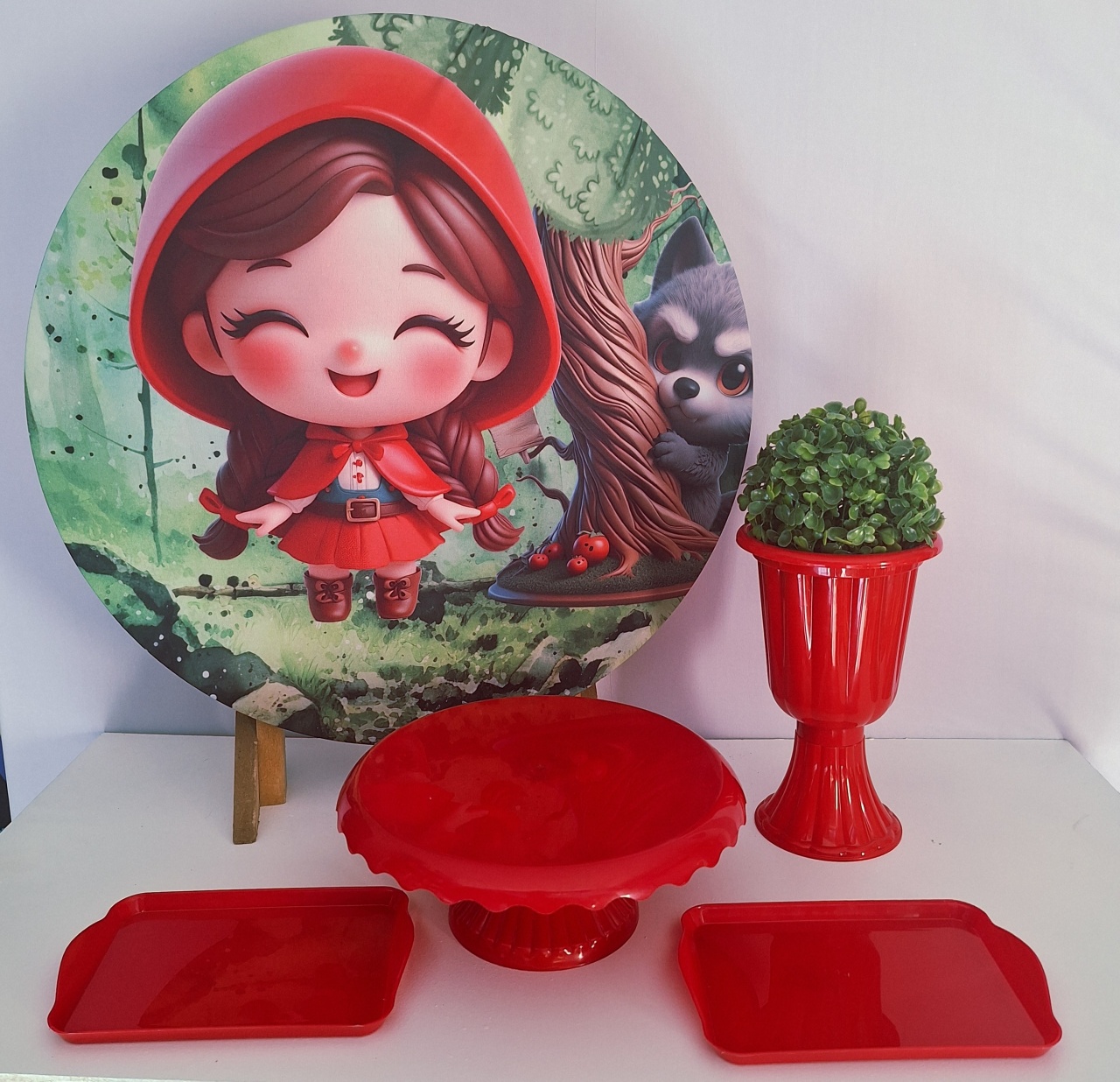 Festa Na Mesa Chapeuzinho Vermelho Sem Balões  - Pegue e monte Festança 