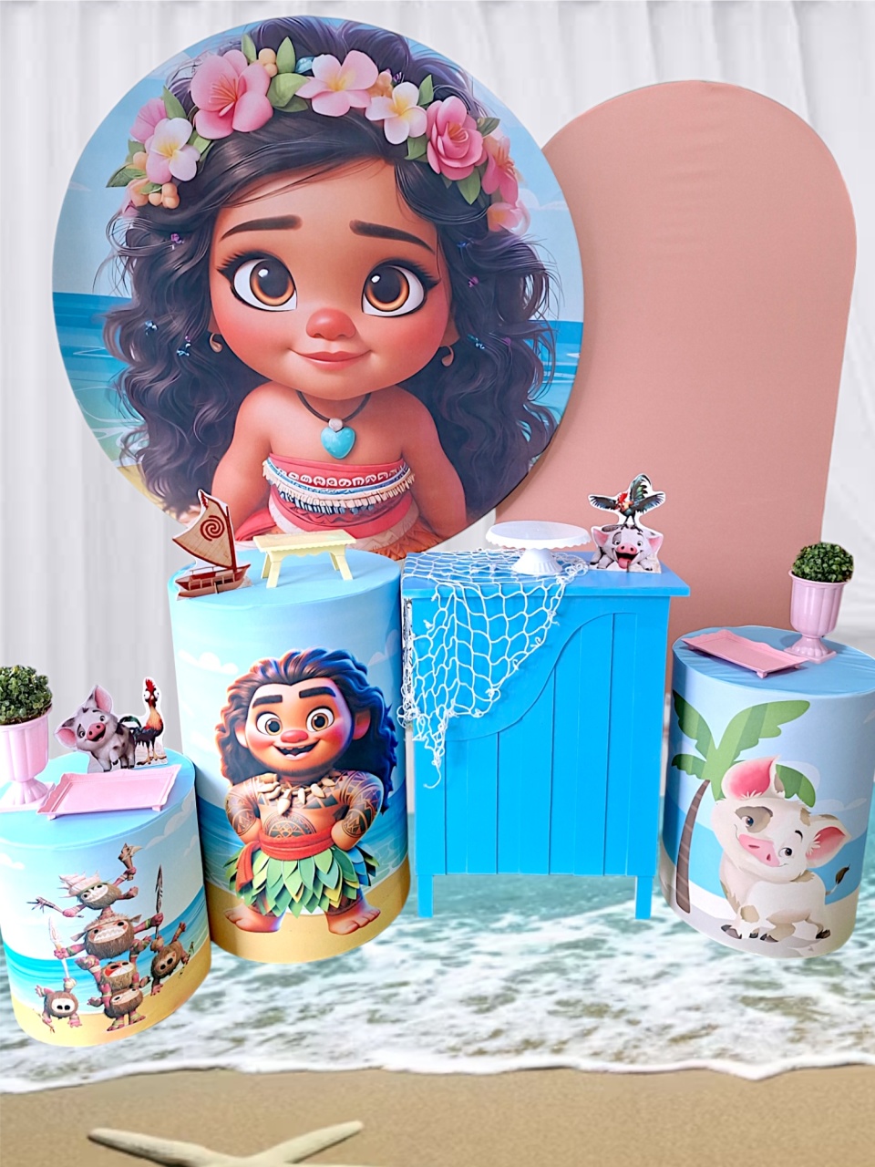Moana Cute Kit Premium - Pegue e monte Festança 