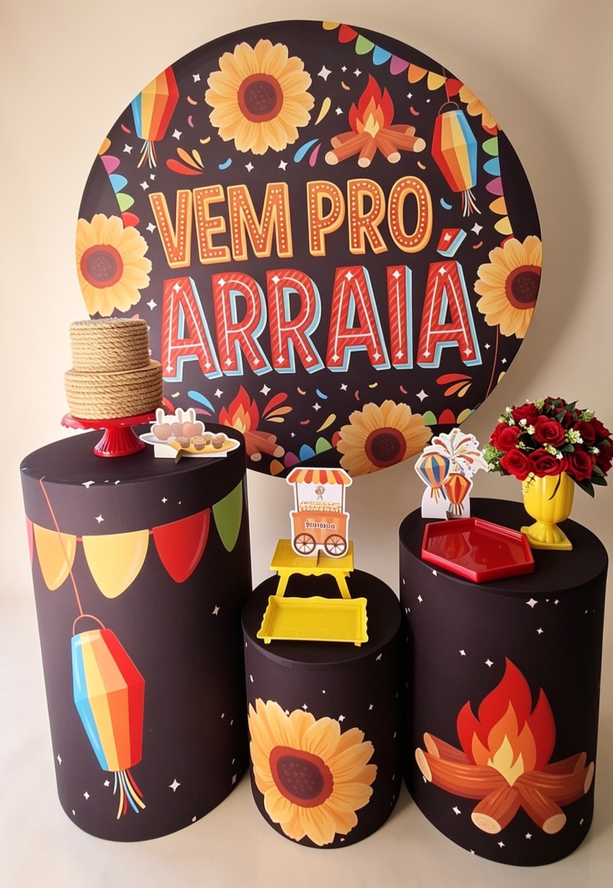 Festa Junina Mod. 3+Bolo Fake - Pegue e monte Festança 