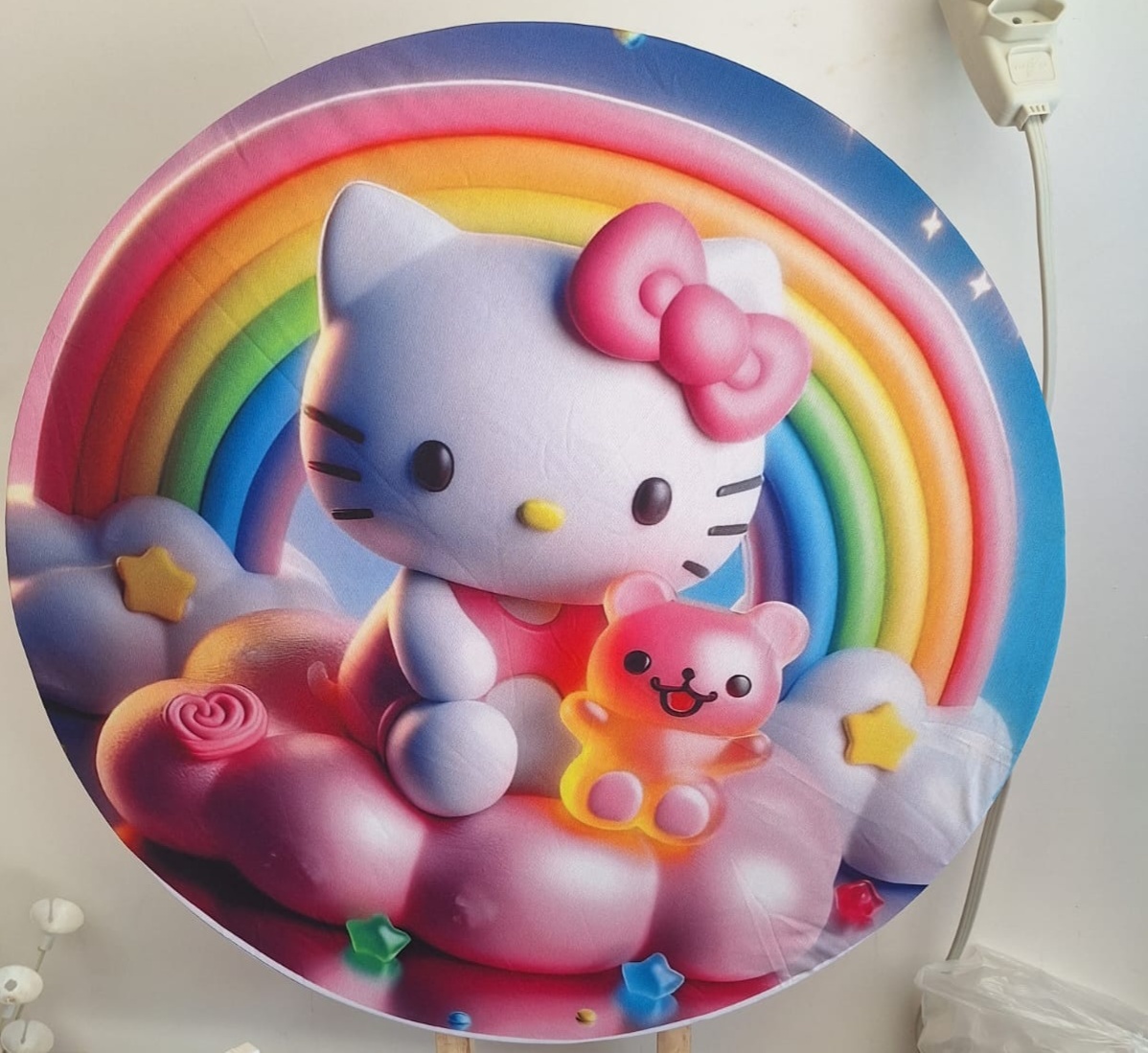 Mini Painel Hello Kitty Arco Iris - Pegue e monte Festança 