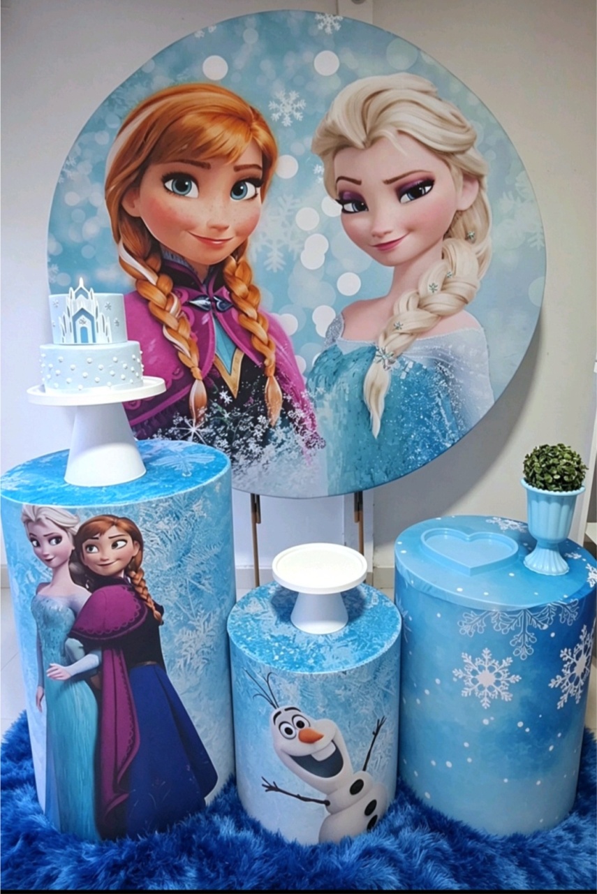 Frozen+Bolo Fake+Tapete - Pegue e monte Festança 