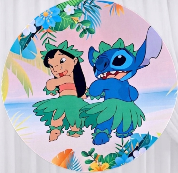 Painel Stitch Azul (Cópia) - Pegue e monte Festança 