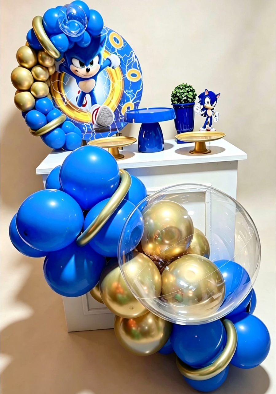 Festa Na Mesa Sonic+ Bublle+Metalizados - Pegue e monte Festança 