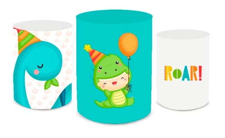 Capas Cilindros Dino Baby - Pegue e monte Festança 