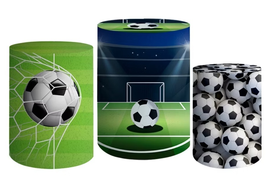 Capas Cilindros Futebol Azul - Pegue e monte Festança 
