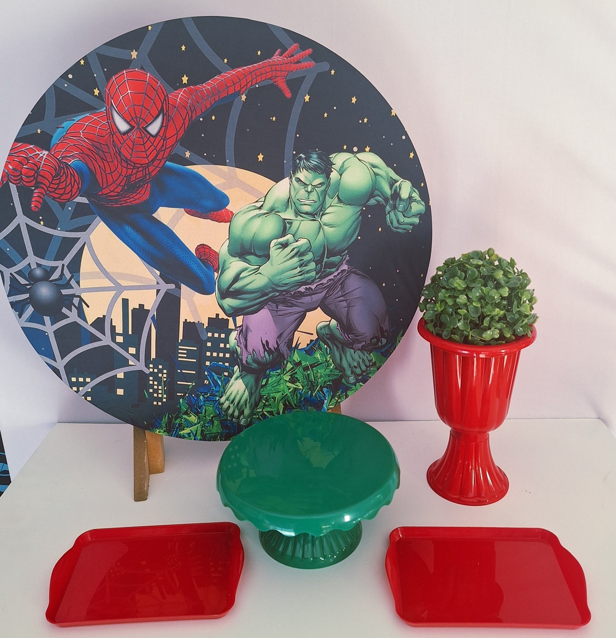 Festa Na Mesa Homem Aranha E Hulk Sem Balões  - Pegue e monte Festança 