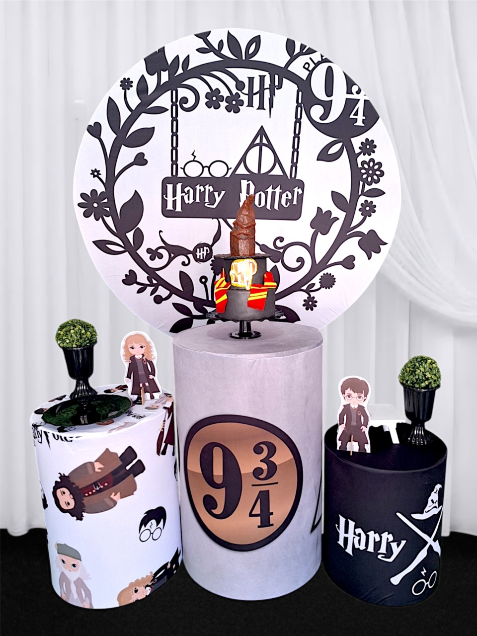 Harry Potter+Tapete+Bolo Fake - Pegue e monte Festança 