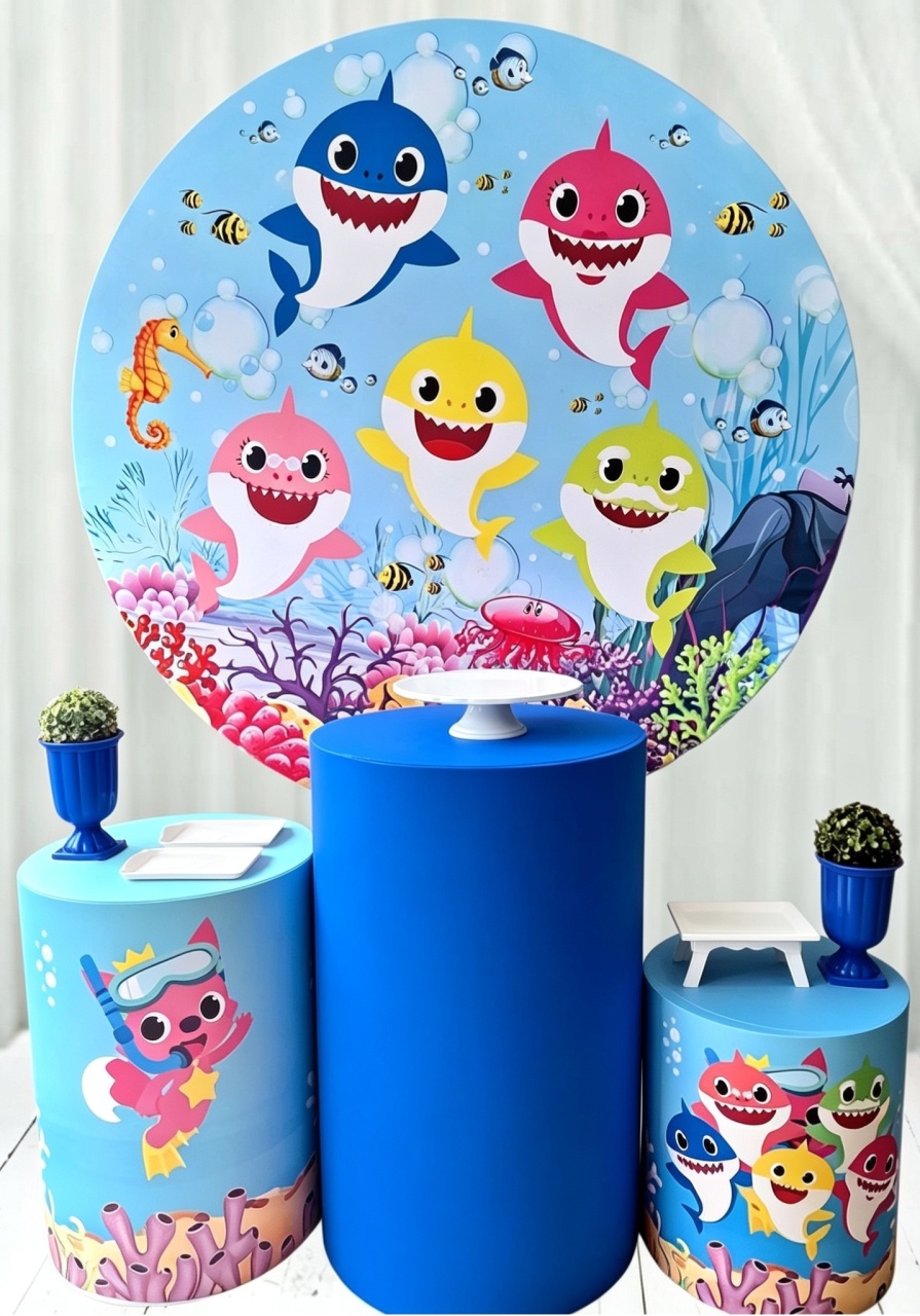 Baby Shark Azul - Pegue e monte Festança 