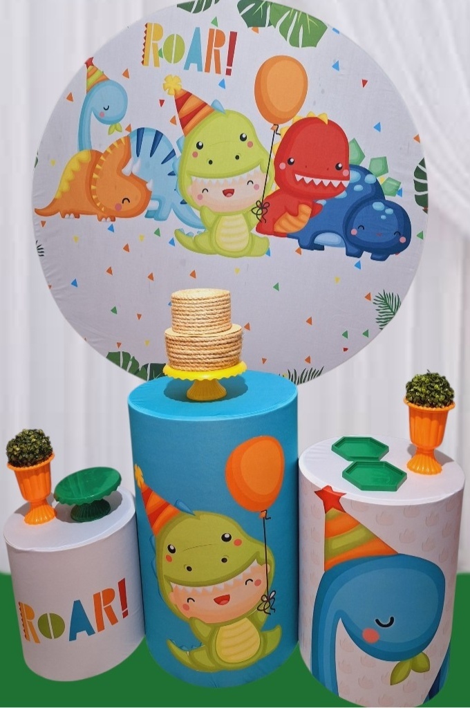 Dino Baby + Tapete + Bolo Fake - Pegue e monte Festança 