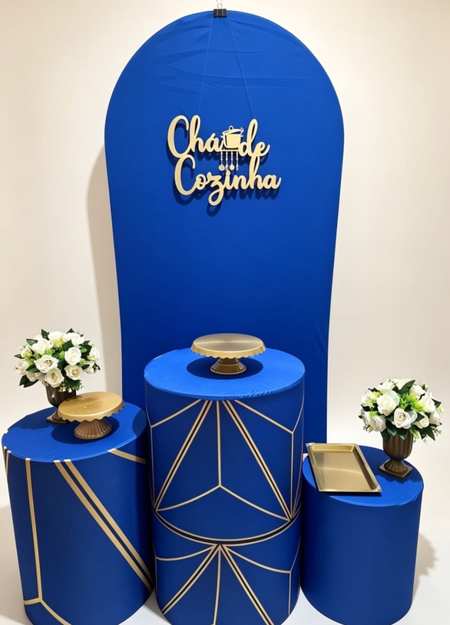 Kit Azul Royal Slin Chá de Cozinha - Pegue e monte Festança 
