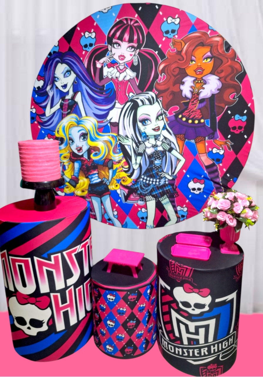 Monster High+Tapete+ Bolo Fake - Pegue e monte Festança 