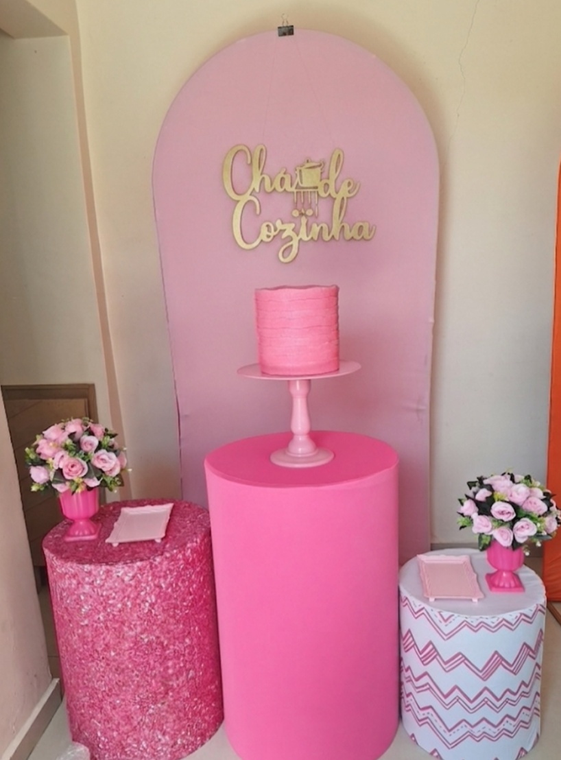 Cha de Cozinha Rosa - Pegue e monte Festança 