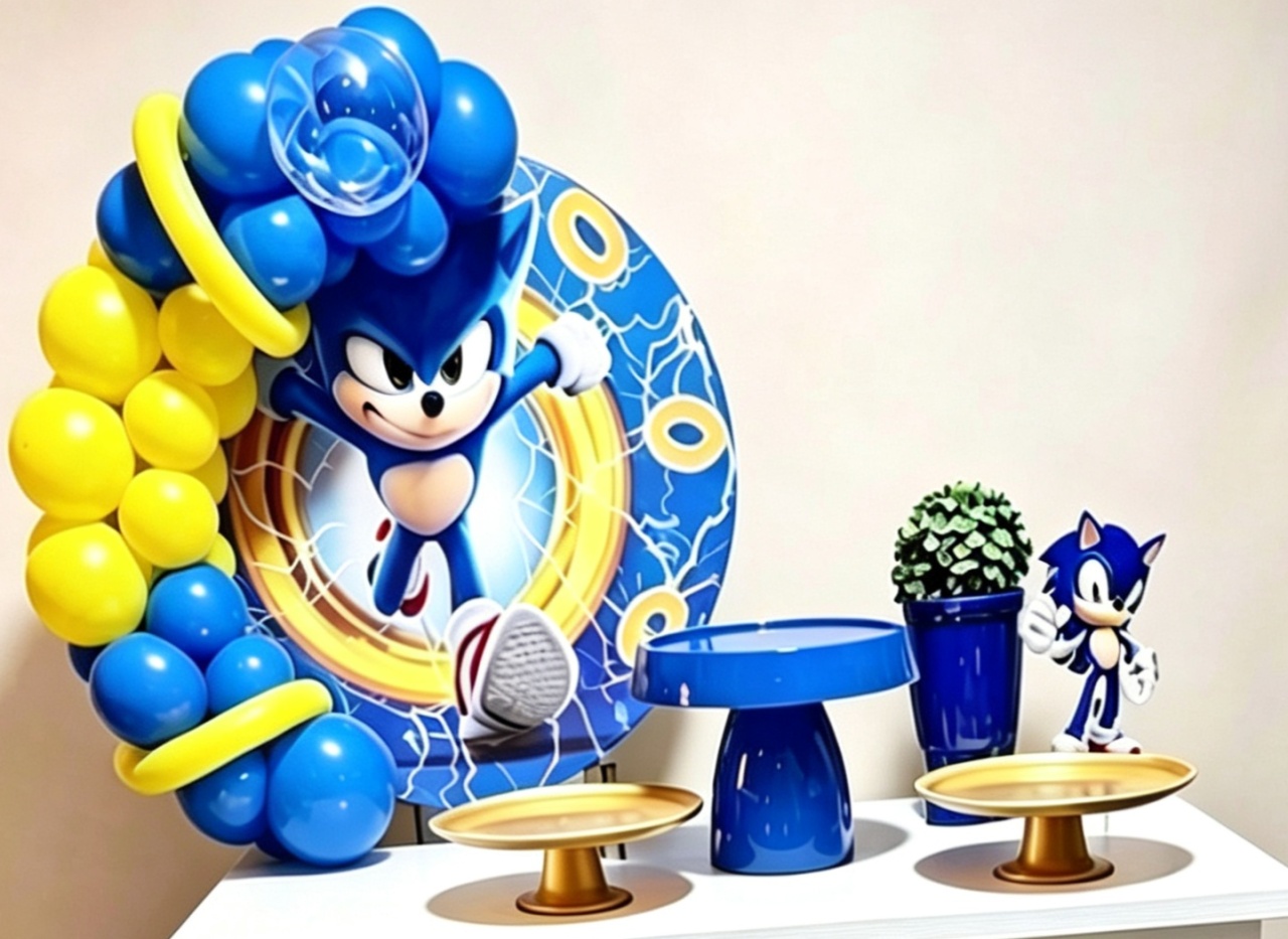 Festa Na Mesa Sonic+ Balões - Pegue e monte Festança 