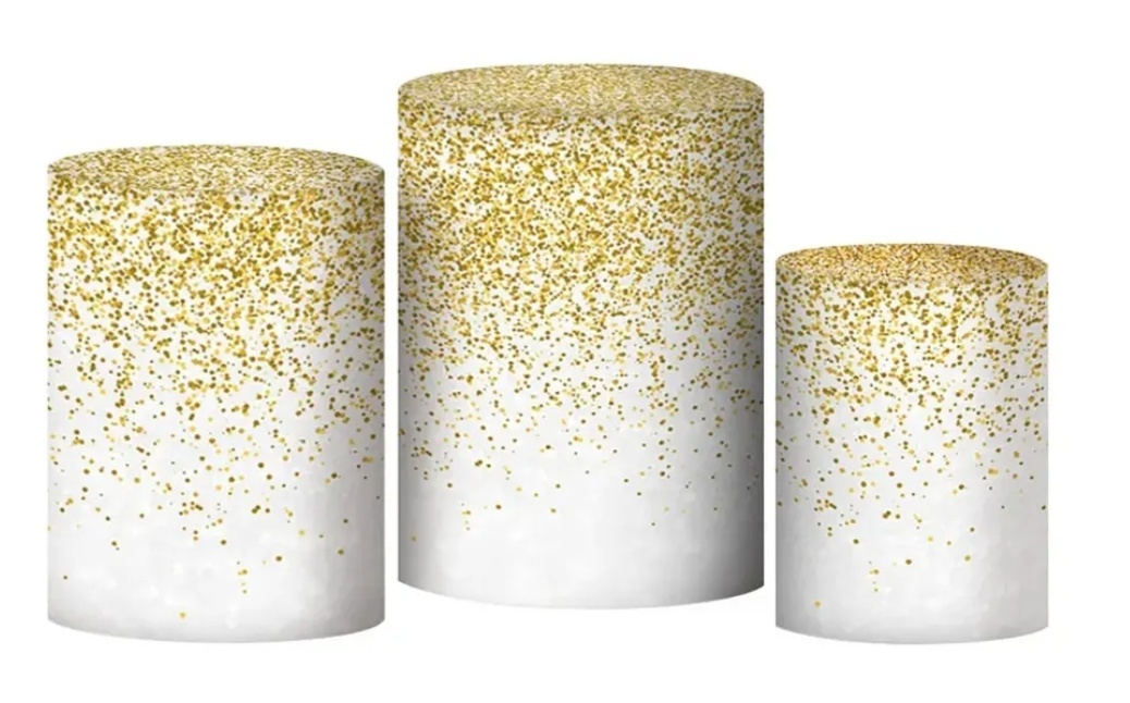Capas Cilindros Branco E Dourado  - Pegue e monte Festança 