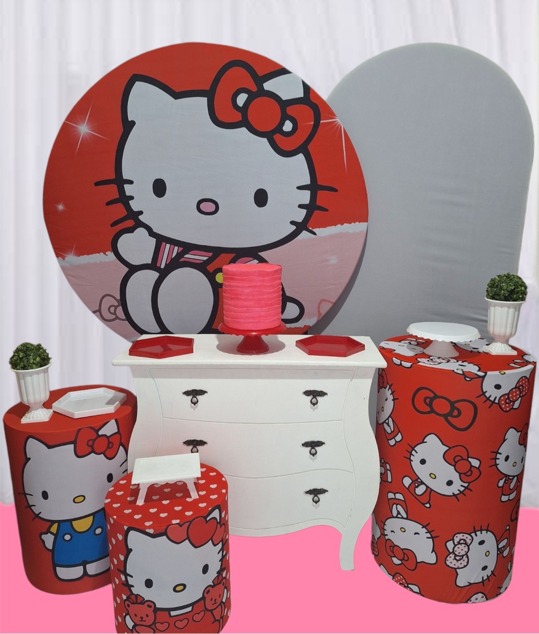 Hello Kitty Vermelha Kit Premium  - Pegue e monte Festança 