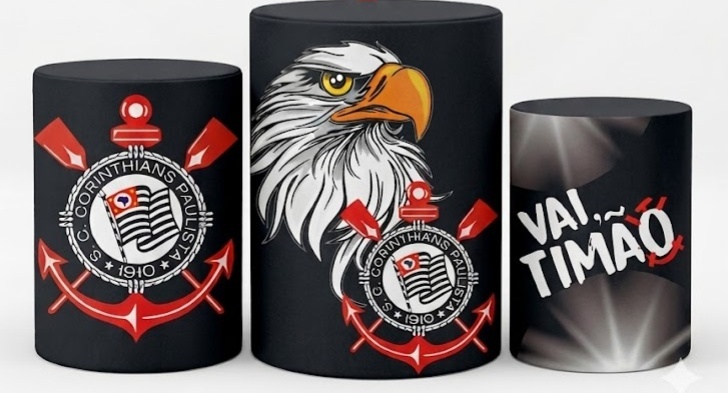 Capas Cilindros Corinthians Mod. 2 - Pegue e monte Festança 
