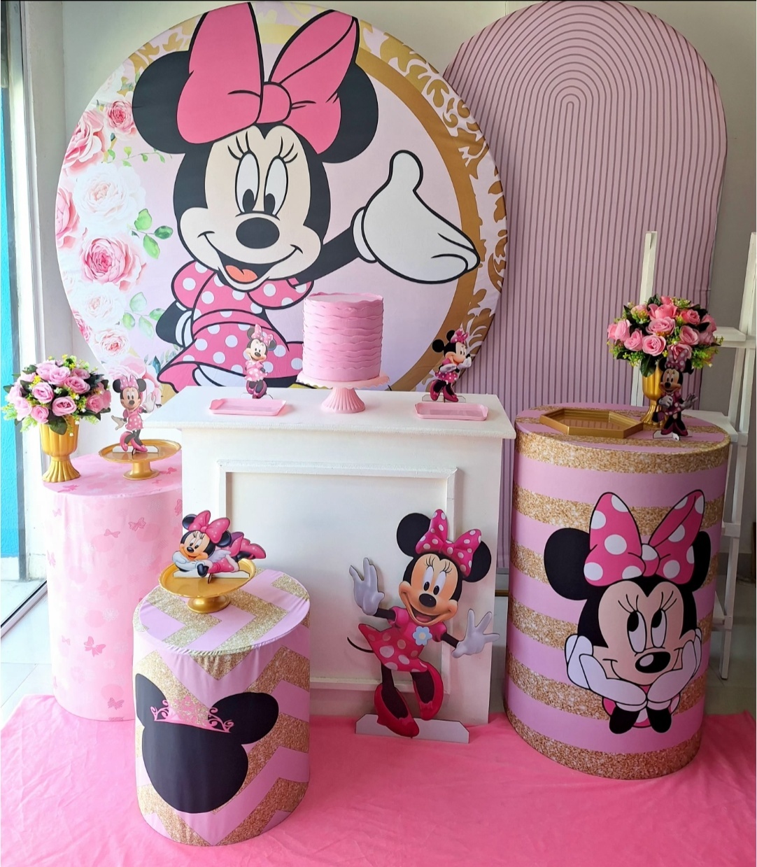 Minnie Rosa Mod. 2 Kit Premium - Pegue e monte Festança 