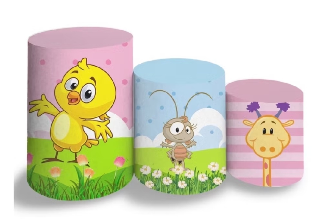 Capas Cilindro Galinha Pintadinha - Pegue e monte Festança 