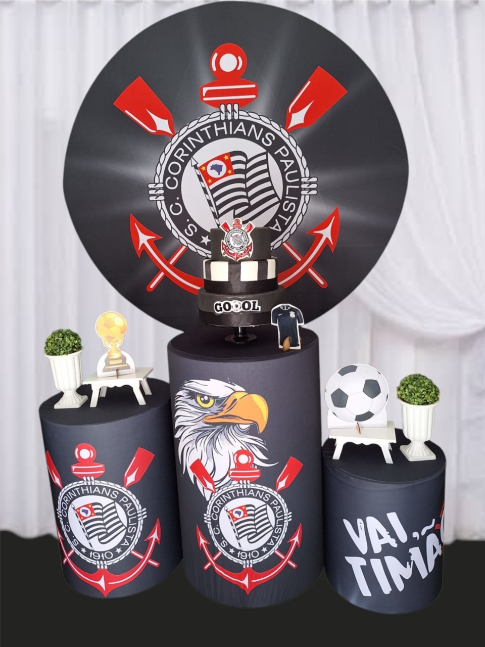 Corinthians 2 Kit+Bolo Fake+ Tapete - Pegue e monte Festança 