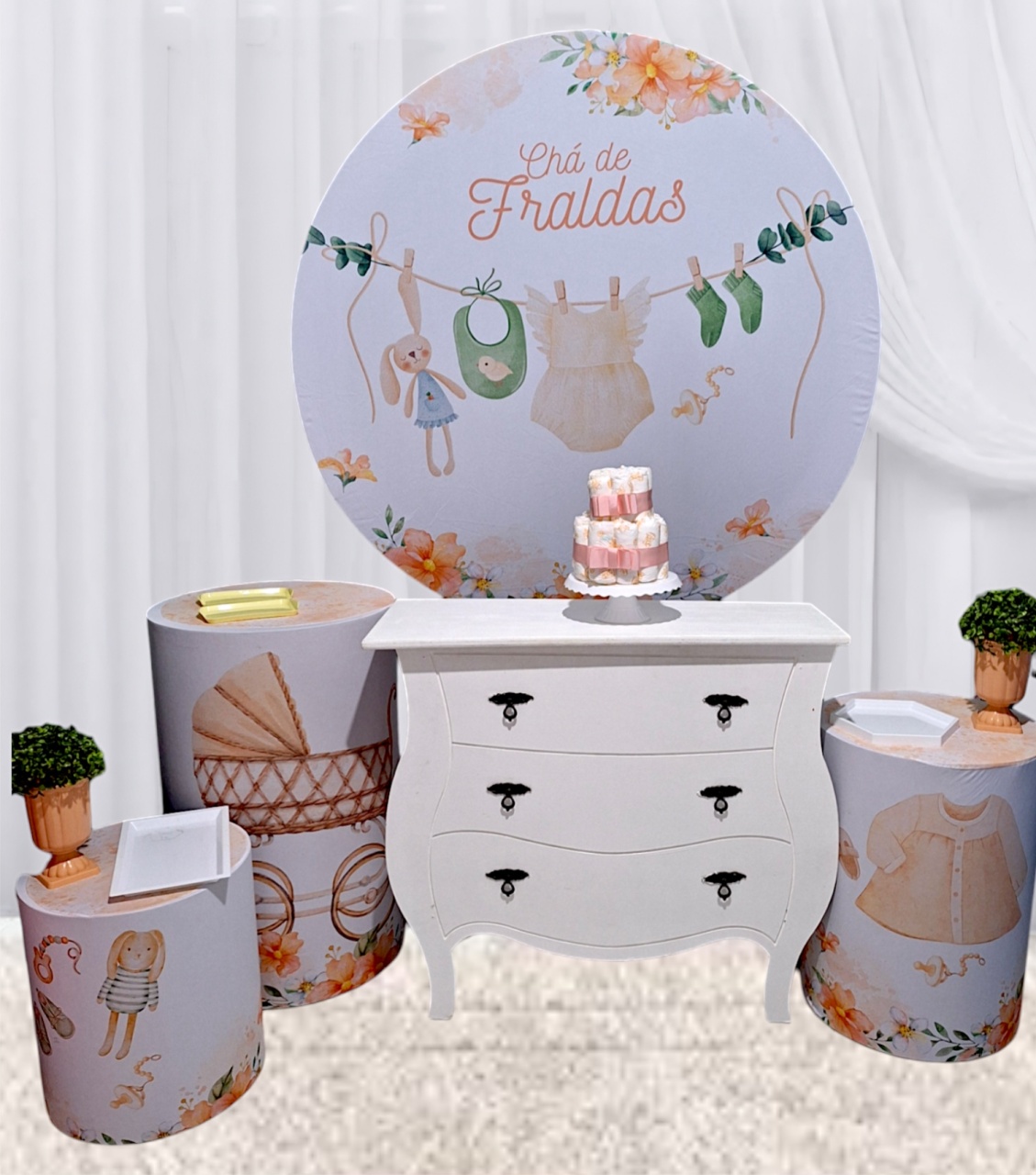 Chá de Menina Salmão Kit Profissional (Cópia 1) - Pegue e monte Festança 