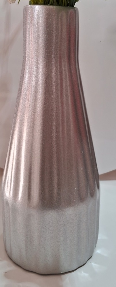 Vaso Ceramica Medio Moderno Cinza - Lena Fest