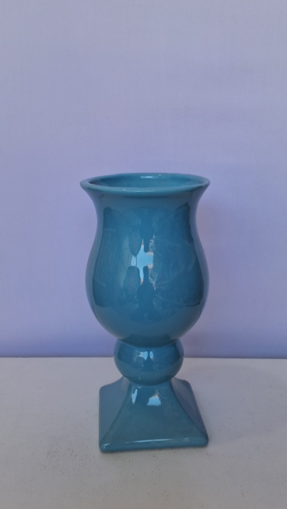 Vaso Colonial Decorativo Porcelana Azul Bebe - Lena Fest