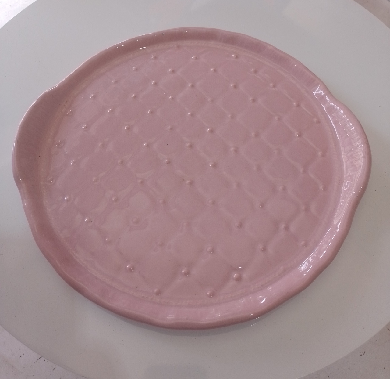 Bandeja Ceramica Rosa Redonda - Lena Fest