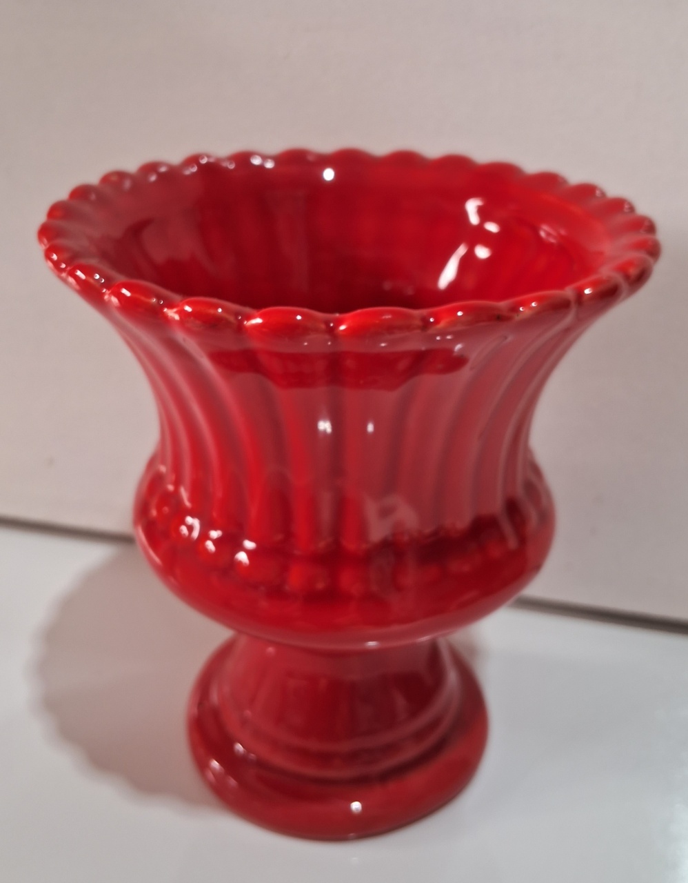 Vaso Pq. Ceramicac/Brilho Vermelho Real - Lena Fest