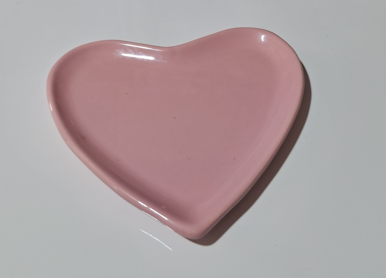 Bandija Ceramica Coracao Pequena Rosa - Lena Fest