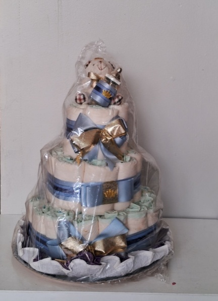Bolo de Fralda Azul - Lena Fest
