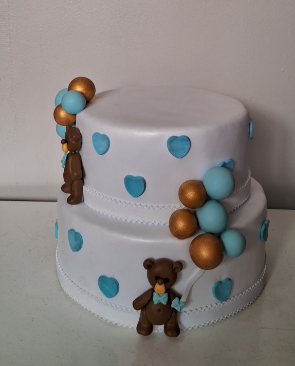 Bolo Branco de Urso Masculino - Lena Fest