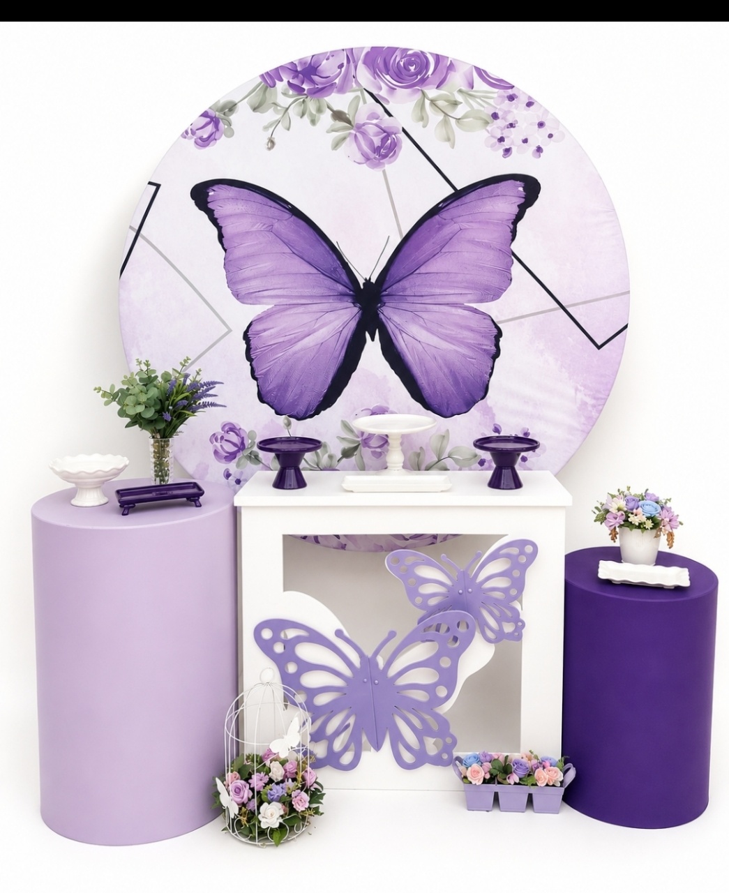 Decoração Borboleta Roxo - Lena Fest