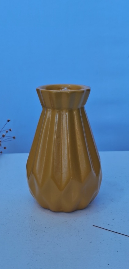 Vaso Cerâmica Amarelo Pequeno - Lena Fest