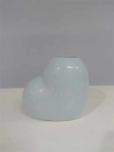 Vaso Coração Azul Claro 15Cm Alt X 7Cm Larg - BB Festas Aluguel 