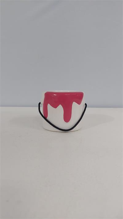 Cachepô P Balde Tinta Pink Louça (Abc) 6Cm X 6Cm - BB Festas Aluguel 